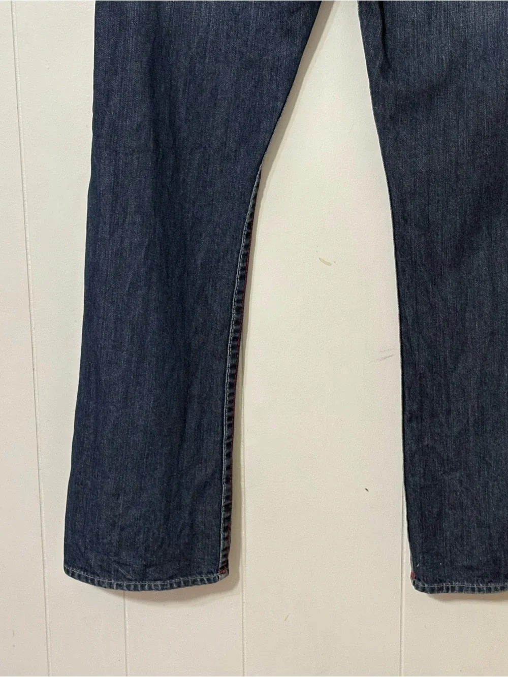 True Religion Straight Jeans Red Big T Flap Pocket Made USA Men’s 34x32